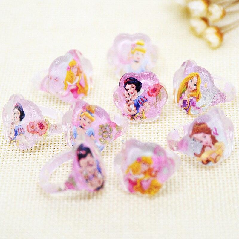 12pcs Lot Princess Kids Crystal Acrylic Finger Rings Party Costume Girls Birthday Party Favors Gifts Party Supplies