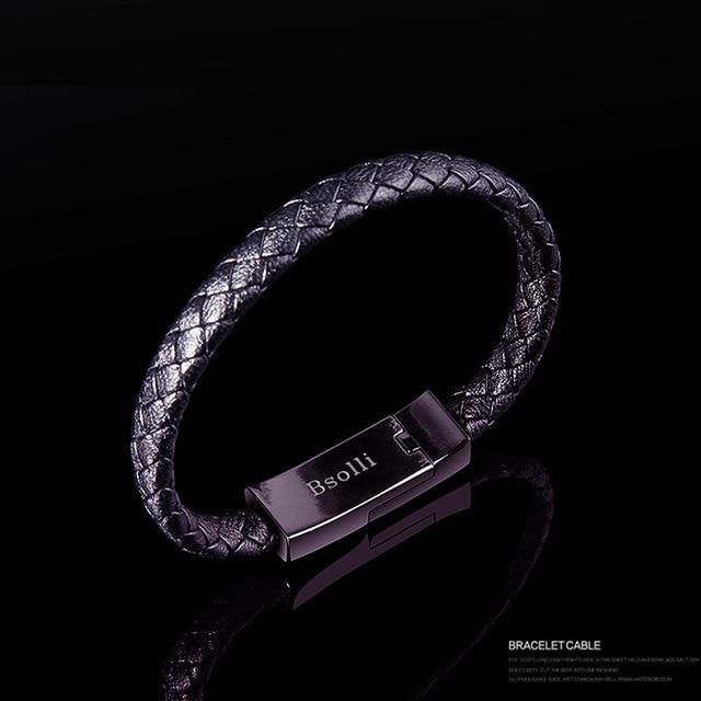 USB Leather Mens Bracelet - lightbulbbusinessconsulting