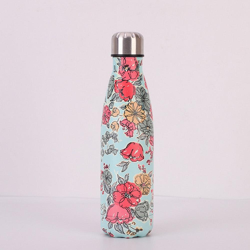 Patterned Stainless Steel Vacuum Water Bottle - lightbulbbusinessconsulting