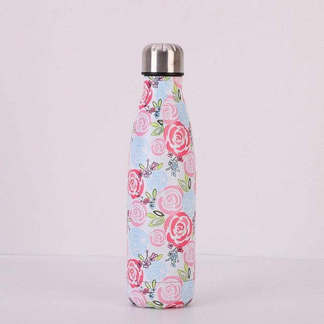 Patterned Stainless Steel Vacuum Water Bottle - lightbulbbusinessconsulting