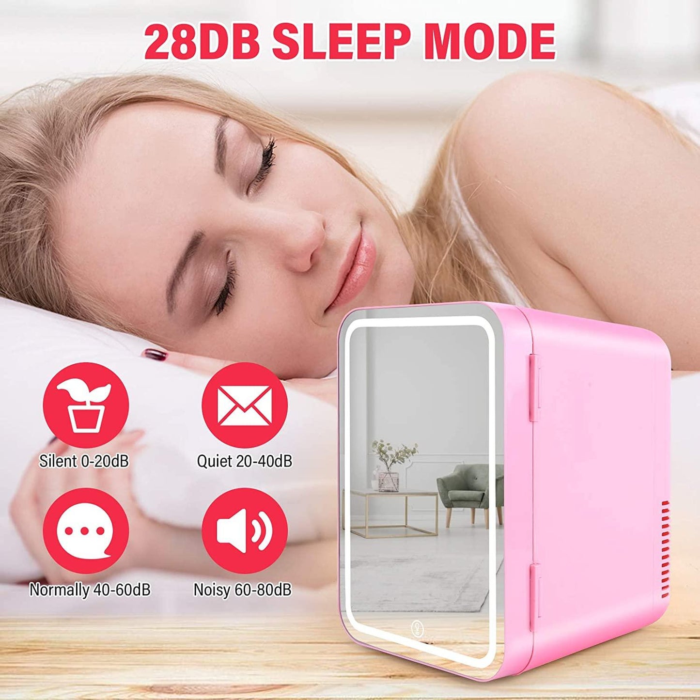 Compact Mirror Mini Fridge - LIGHTBULB GIFTS