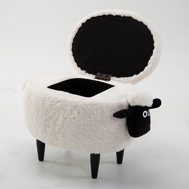 Ottoman Storage Footstool Solid Wood Nordic - lightbulbbusinessconsulting