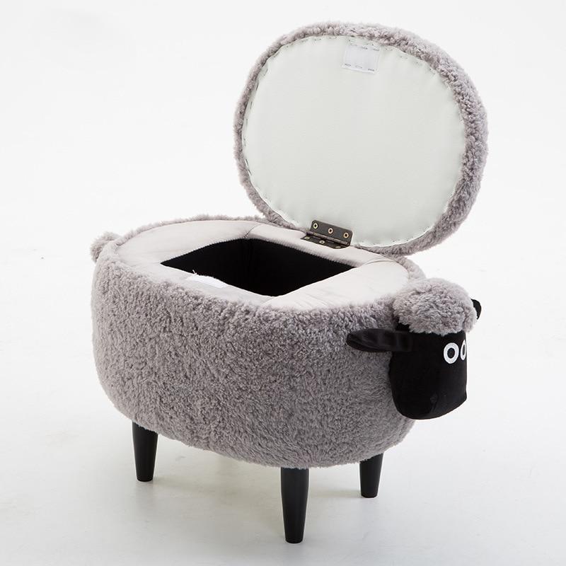 Ottoman Storage Footstool Solid Wood Nordic - lightbulbbusinessconsulting