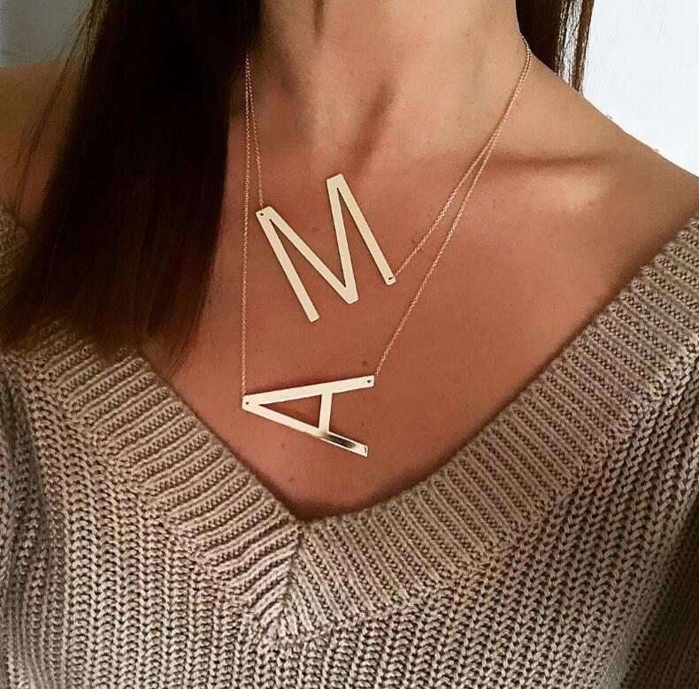 Large Initial Ladies Necklace - lightbulbbusinessconsulting