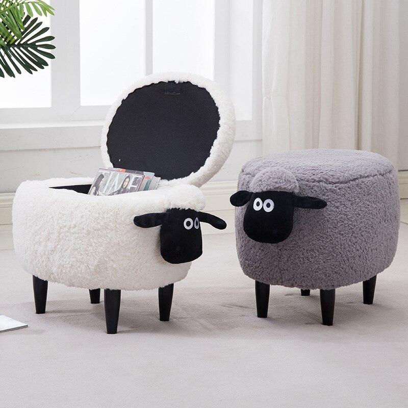 Ottoman Storage Footstool Solid Wood Nordic - lightbulbbusinessconsulting