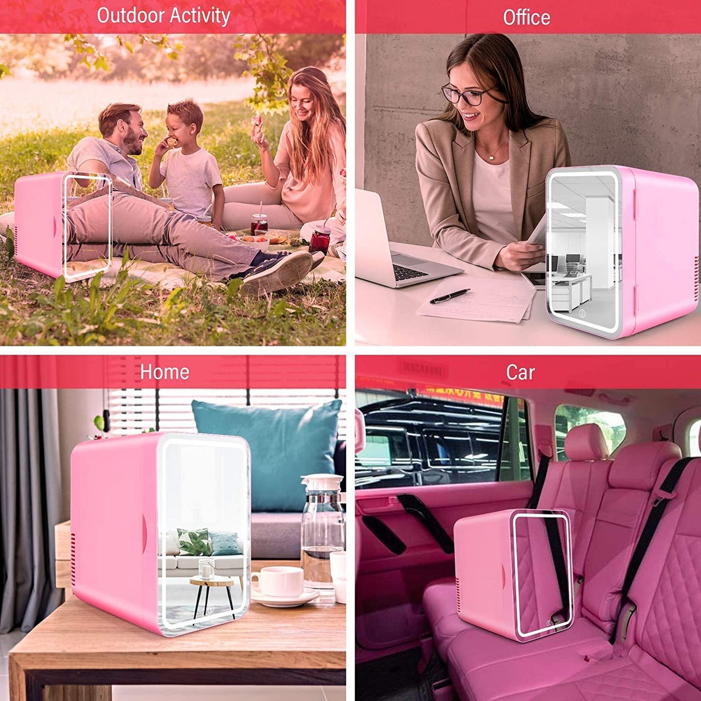 Compact Mirror Mini Fridge - LIGHTBULB GIFTS