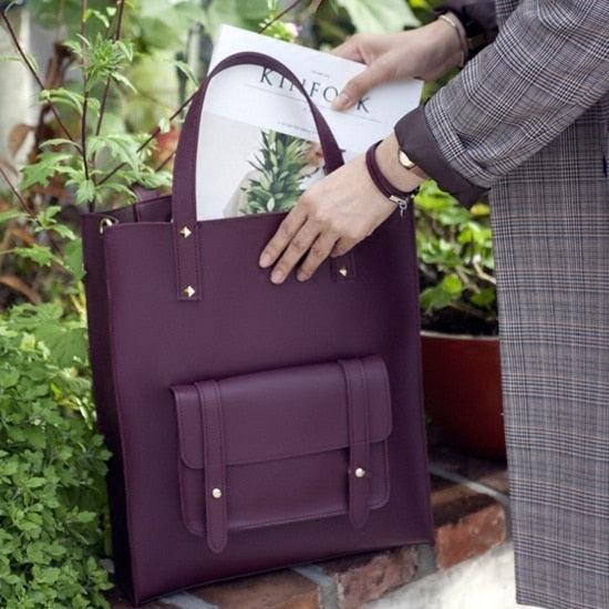 NEW Fashion- Lady Leather Work Handbag - LIGHTBULB GIFTS