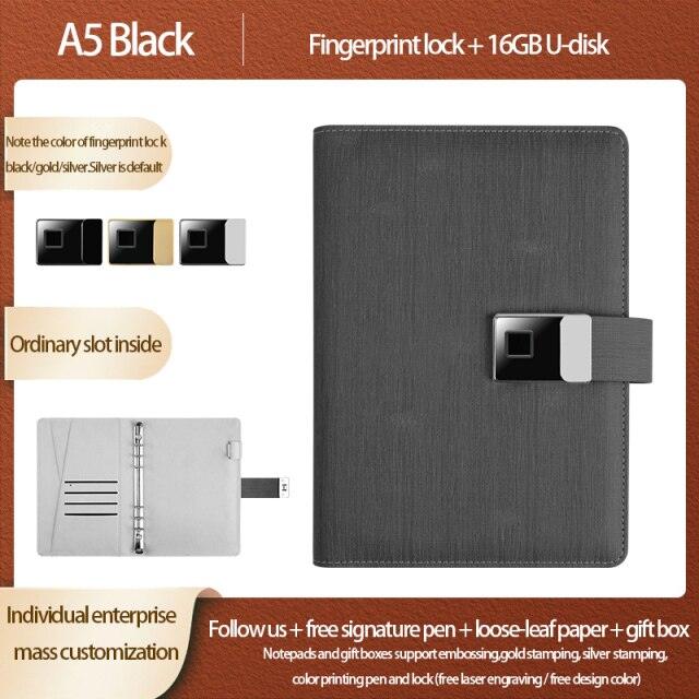 Fingerprint Lock Smart Notebook - LIGHTBULB GIFTS