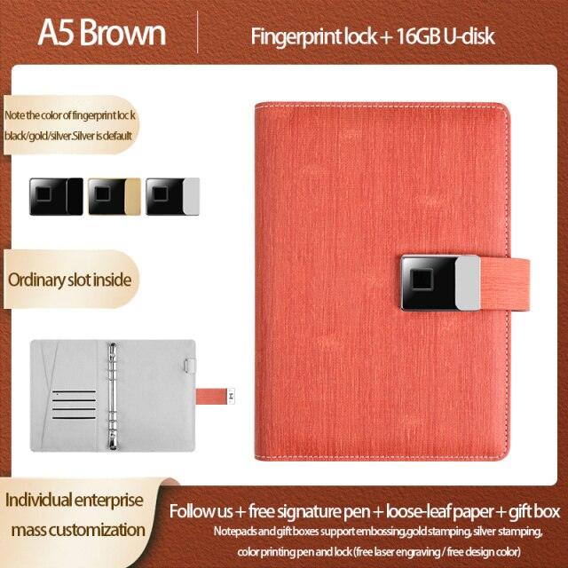 Fingerprint Lock Smart Notebook - LIGHTBULB GIFTS
