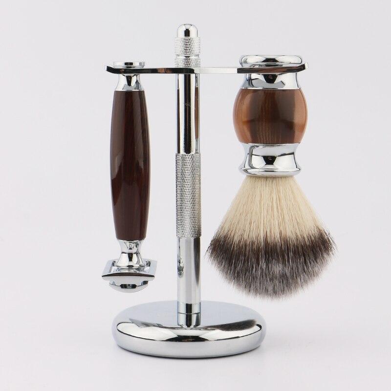 Haward Razor Professional Men Shaving Set Synthetic Hair Shaving Brush Safety Razor Stainless Steel Razor Holder