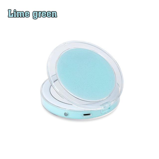 Led Lighted Vanity Travel Makeup Mirror Foldable Compact Usb Charging Cosmetic Makeup Mirror Light Beauty Tools