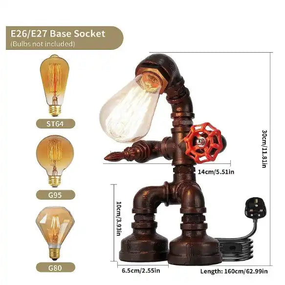 Industrial Antique Iron Steampunk Lamp for Room Decor
