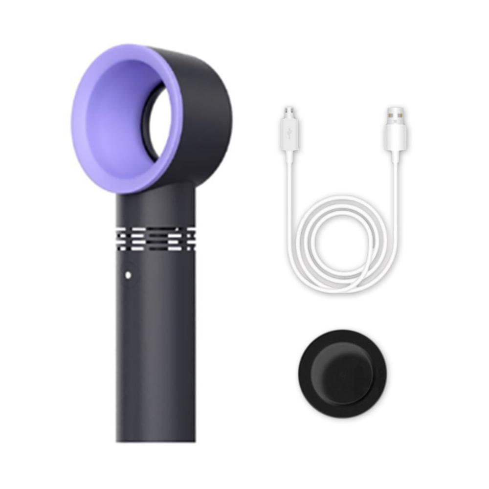 Safety Portable Bladeless Fan Handheld Mini Air Cooler No Leaf Handy Fan With 3 Fan Speed Level Led Indicator Usb Rechargeable