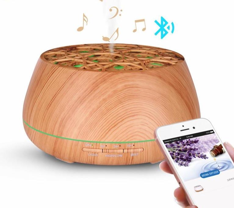 Devisib Bluetooth Speaker Aroma Essential Oil Diffuser Waterless Auto Shut Off 7 Color Changing Led Lights Ultrasonic Humidifier 1