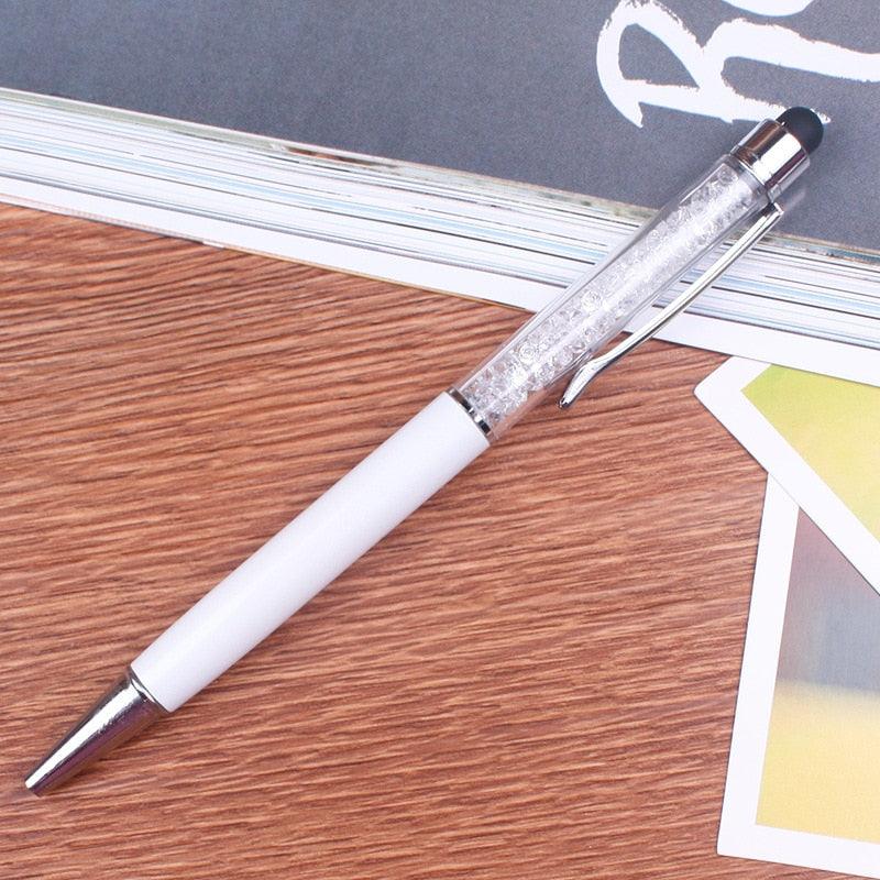 Beautifully Crystal Ballpoint Pen Fashion Creative Stylus Touch Pen For Writing Stationery Office School Customized Logo Gift 1