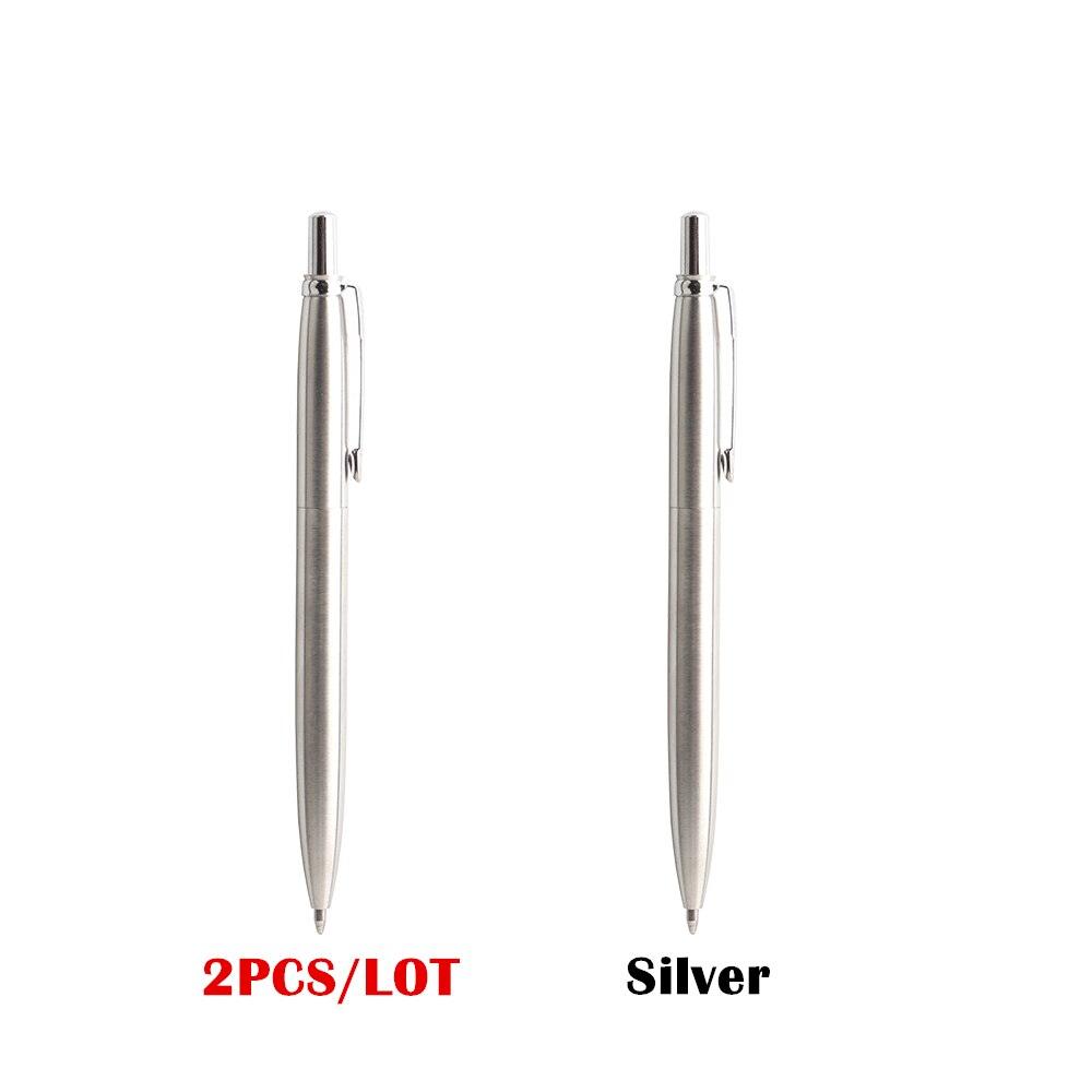Office Pen Commercial Metal Ballpoint Pen Gift Stationery Core Solventborne Automatic Ball Pens For School Office 0 7mm Refills