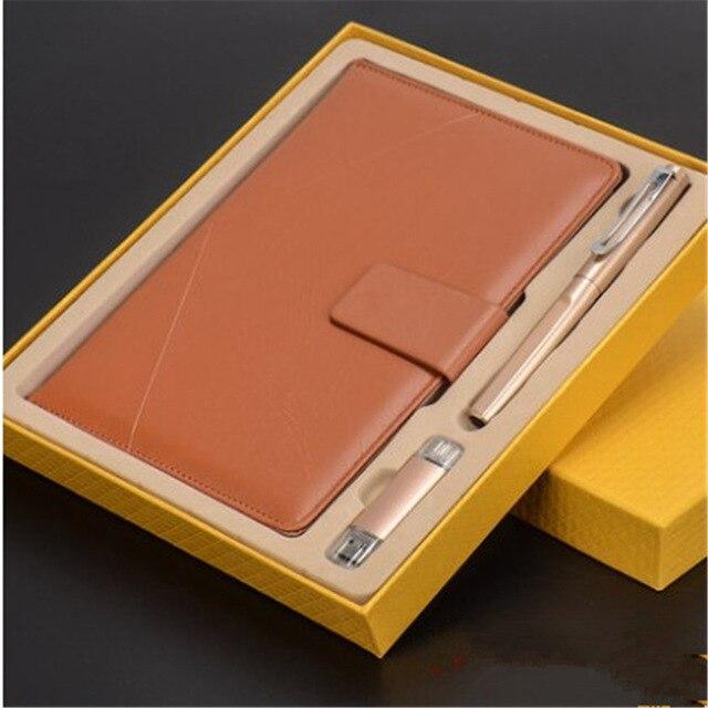 Business Hardcover Hard Copybook Note Book Set With An Signing Pen 8g U Disk Exquisite Graduation Gift Business Gift