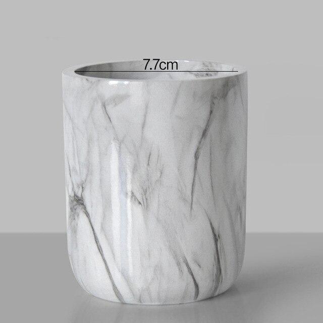 Creative Marble Pen Holder Home Office Desk Decor Business Gifts Makeup Brush Storage Holder Office Pen Holder Desk Organizer