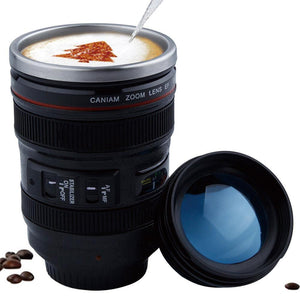 Stainless Steel Camera Lens Mug - lightbulbbusinessconsulting