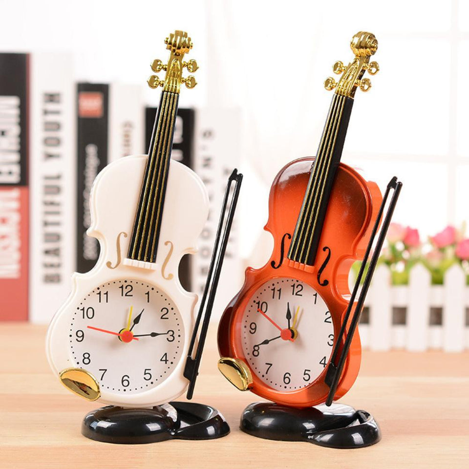 Mini  Desk Violin  Clock - lightbulbbusinessconsulting