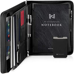 Zippered Vegan Leather Padfolio - lightbulbbusinessconsulting