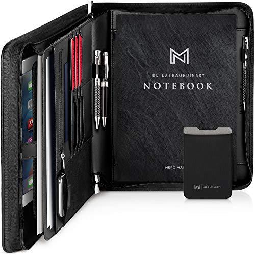 Zippered Vegan Leather Padfolio - lightbulbbusinessconsulting