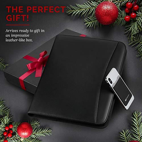 Zippered Vegan Leather Padfolio - lightbulbbusinessconsulting