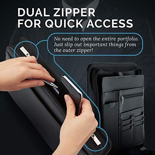 Zippered Vegan Leather Padfolio - lightbulbbusinessconsulting