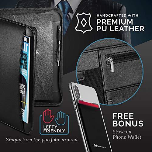 Zippered Vegan Leather Padfolio - lightbulbbusinessconsulting