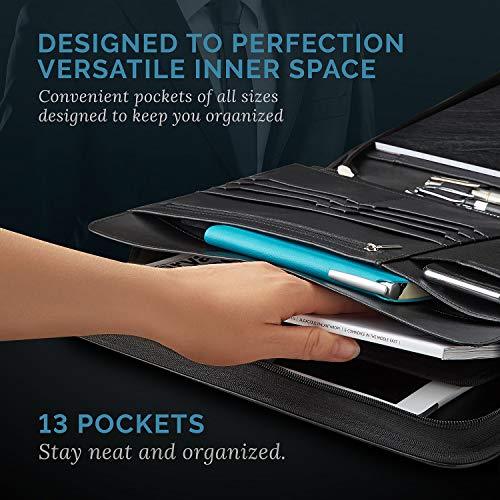 Zippered Vegan Leather Padfolio - lightbulbbusinessconsulting