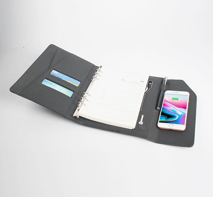 Flap Wireless Charging illuminated Logo Notebook - lightbulbbusinessconsulting
