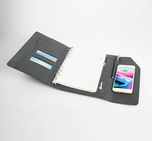 Flap Wireless Charging illuminated Logo Notebook - lightbulbbusinessconsulting