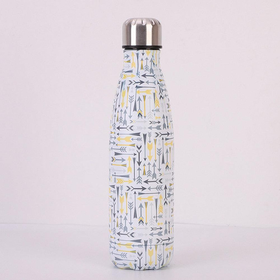 Patterned Stainless Steel Vacuum Water Bottle - lightbulbbusinessconsulting