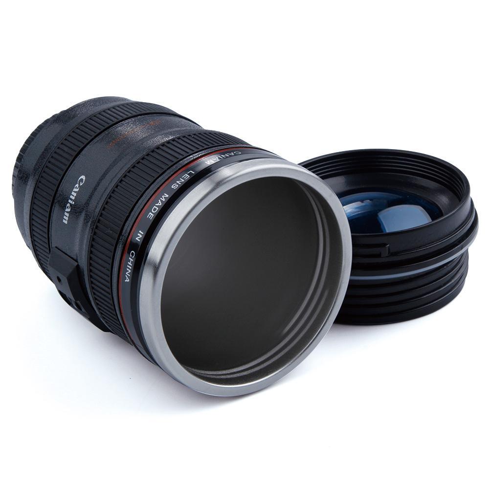 Stainless Steel Camera Lens Mug - lightbulbbusinessconsulting