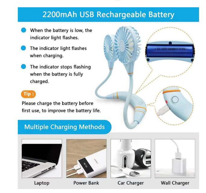 Rechargeable Hands-Free Neck Fan - LIGHTBULB GIFTS