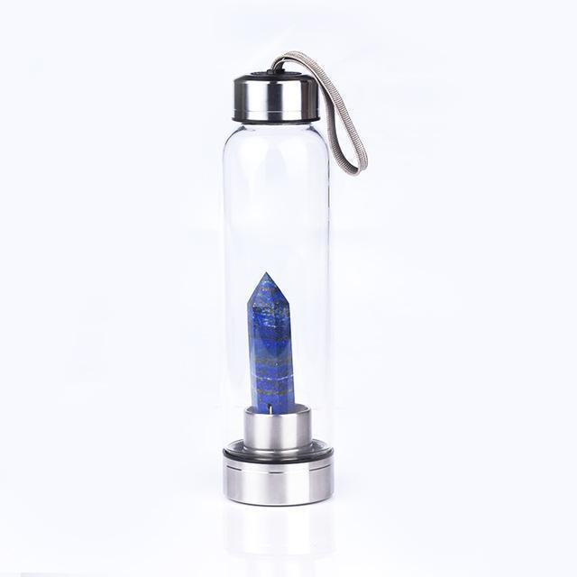 Quartz Crystal Gemstone Water Bottle - lightbulbbusinessconsulting