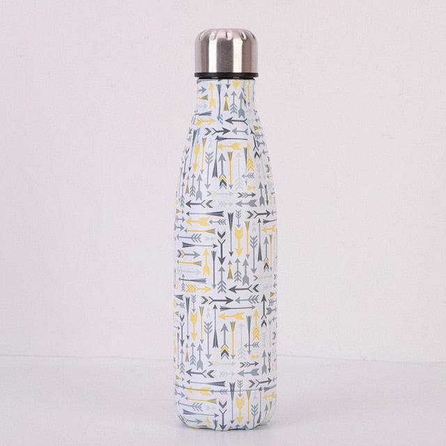 Patterned Stainless Steel Vacuum Water Bottle - lightbulbbusinessconsulting