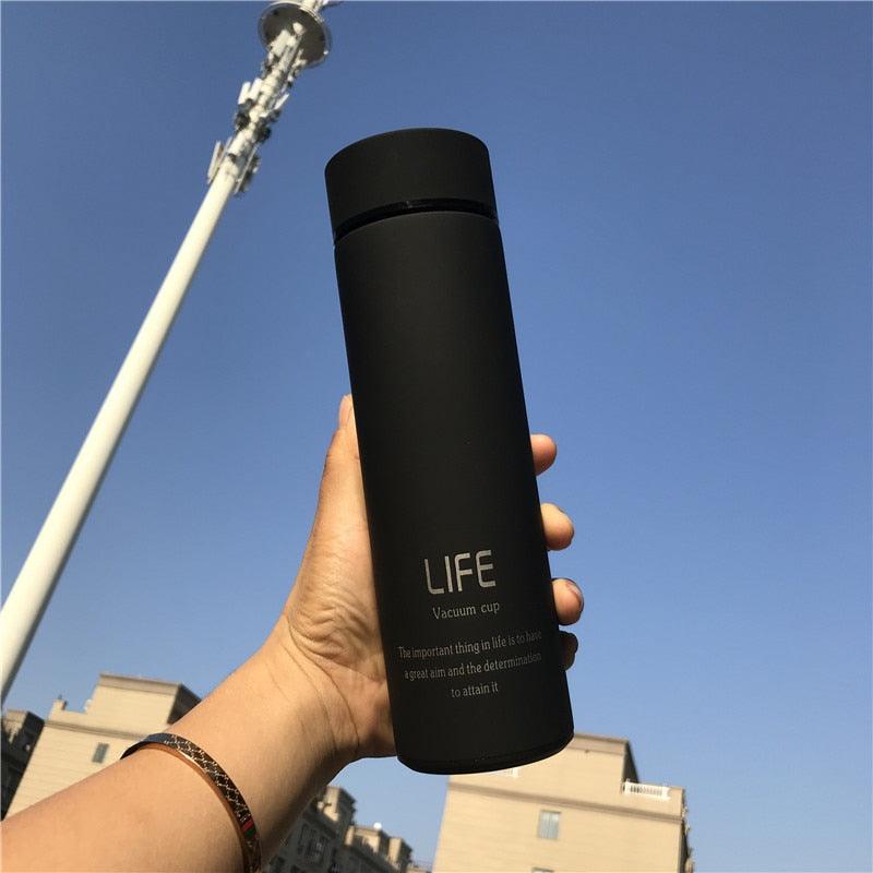 Insulate Thermos tea mug with Strainer - lightbulbbusinessconsulting