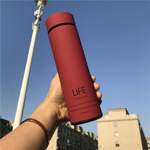 Insulate Thermos tea mug with Strainer - lightbulbbusinessconsulting