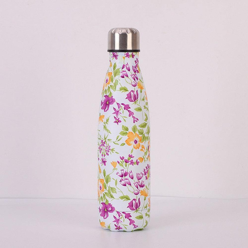 Patterned Stainless Steel Vacuum Water Bottle - lightbulbbusinessconsulting