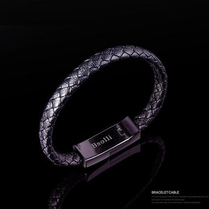 USB Leather Mens Bracelet - lightbulbbusinessconsulting