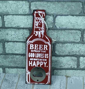RUSTIC RETRO WOODEN BEER BOTTLE OPENER - lightbulbbusinessconsulting