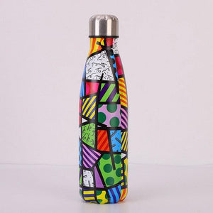Patterned Stainless Steel Vacuum Water Bottle - lightbulbbusinessconsulting