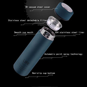 Insulate Thermos tea mug with Strainer - lightbulbbusinessconsulting