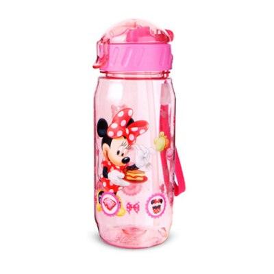 a pink jar with a pink flower in it 