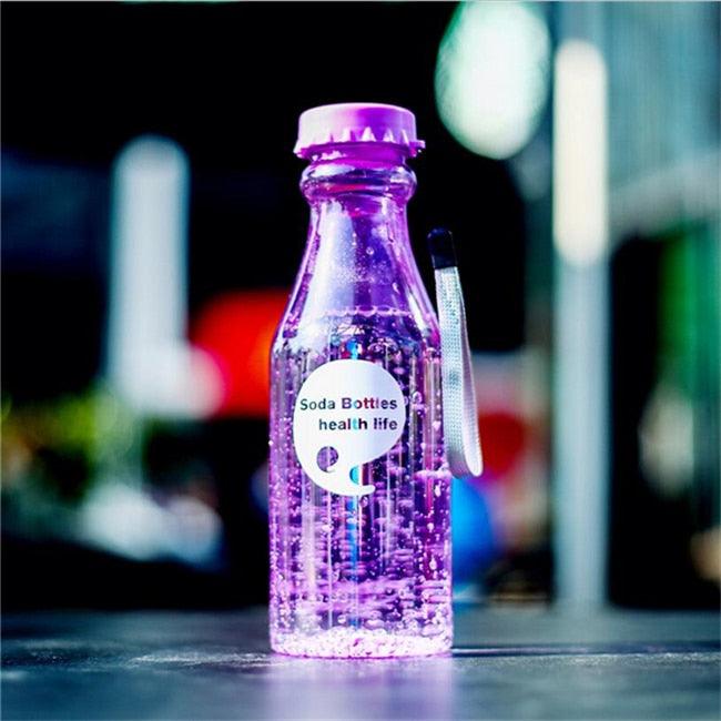 a bottle of water sitting next to a bottle of water 