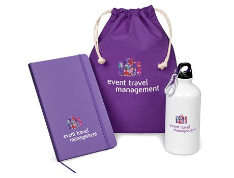Promotional water bottle and notebook Set
