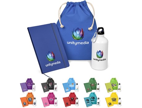 Promotional water bottle and notebook Set