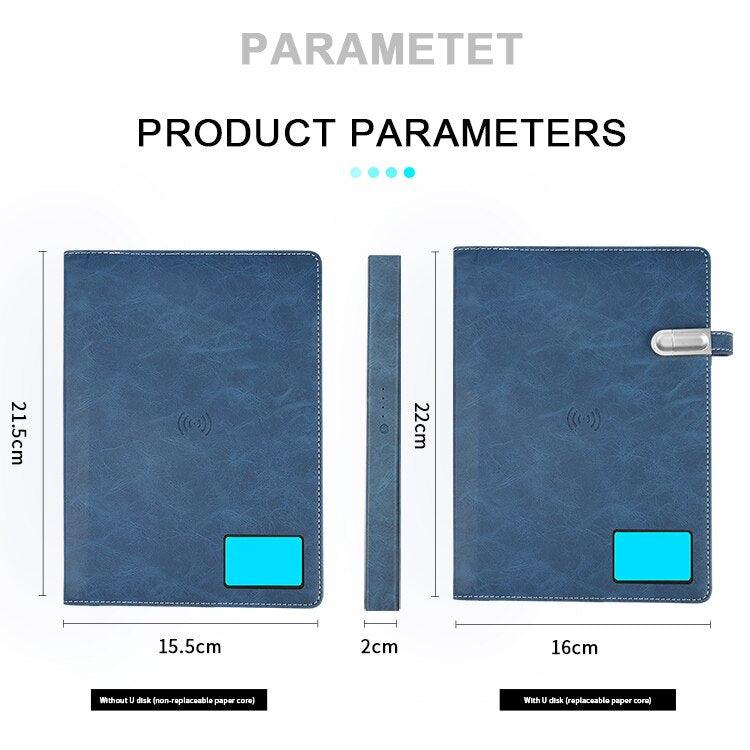 Leather Wireless Led Logo Notebook - LIGHTBULB GIFTS