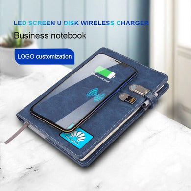 Leather Wireless Led Logo Notebook - LIGHTBULB GIFTS